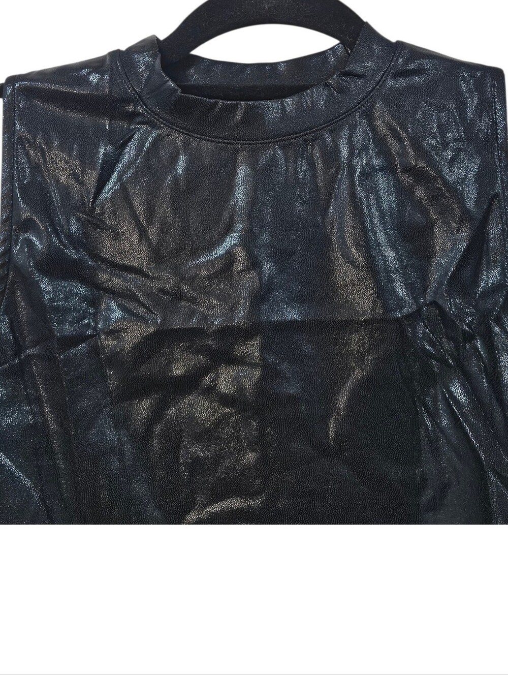 NWT Halara Shiny Dusk Black Crop Tank Top Women's Size S - Picture 2 of 5